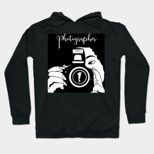 female photographer black and white artwork Hoodie